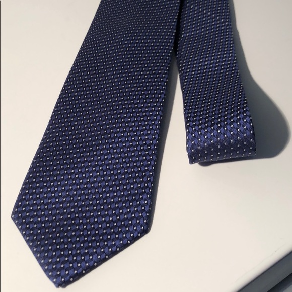 PERRY ELLIS PORTFOLIO DARK BLUE TINY SILVER DOT - Picture 2 of 6